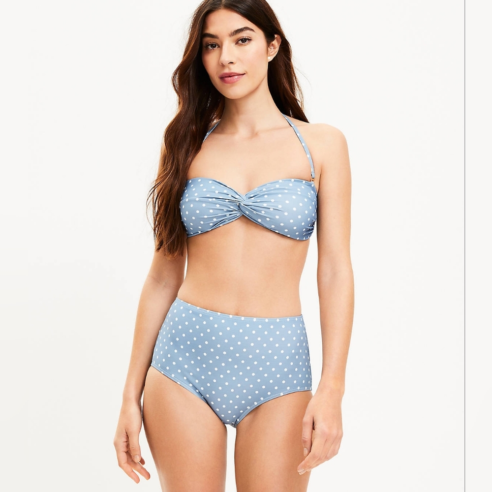 LOFT Beach Polka Dot High Waist Bikini Bottom